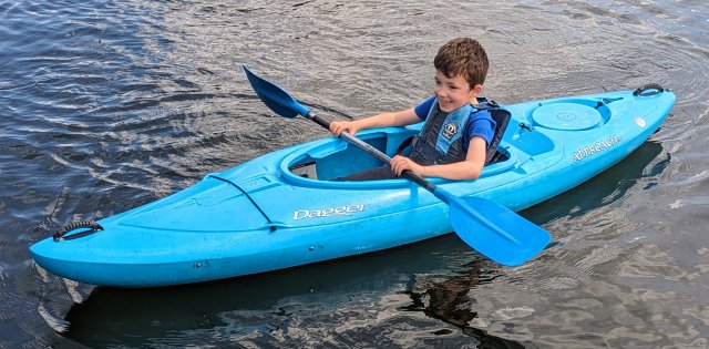 blue kayak