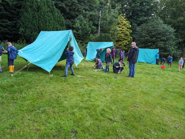 pitching tents